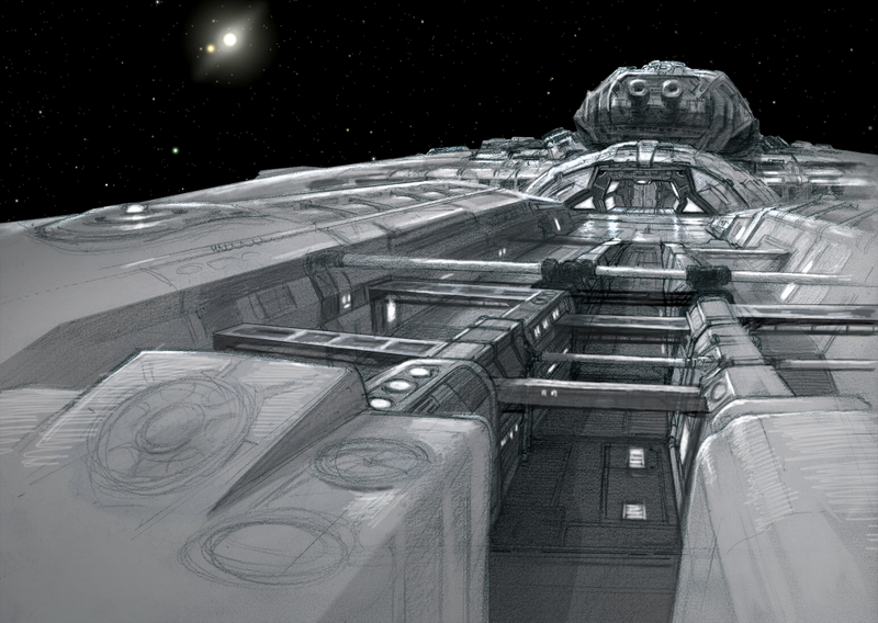 Illustration for article titled Exclusive Dark Matter Concept Art Is Loaded With Glorious Spaceships!